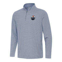 Edmonton Oilers Antigua Twine Quarter-Zip Top Navy