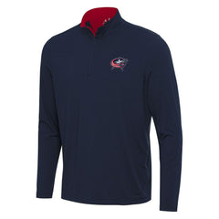 Columbus Blue Jackets Antigua Content Quarter-Zip Pullover Top Navy/Red