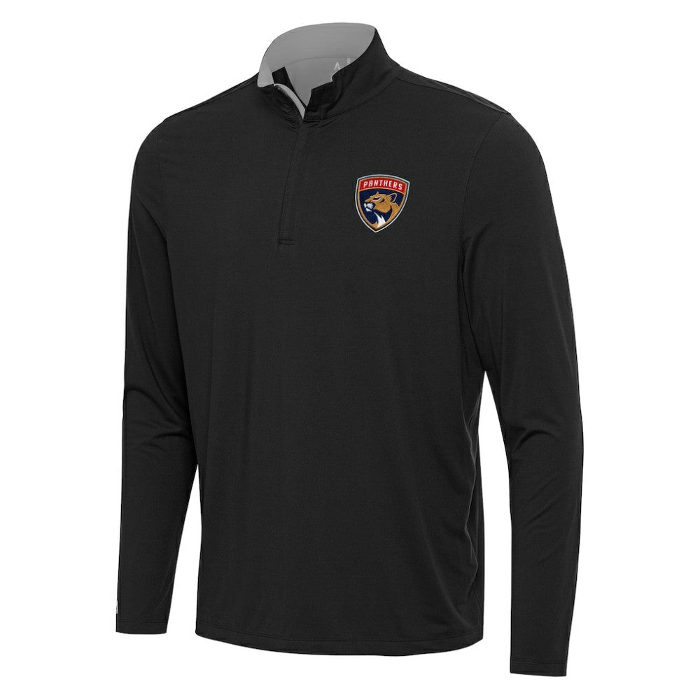Florida Panthers Antigua Content Quarter-Zip Pullover Top Black/Gray