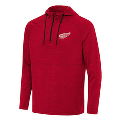 Detroit Red Wings Antigua Spikes Quarter-Zip Hoodie Heather Red