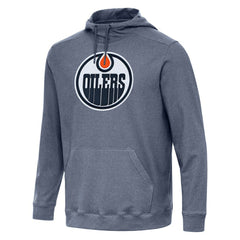 Edmonton Oilers Antigua Cloud Pullover Hoodie Heather Navy