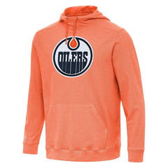Edmonton Oilers Antigua Cloud Pullover Hoodie Heather Orange