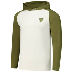 Pittsburgh Penguins Antigua Intrepid Sand Raglan Long Sleeve Hoodie T-Shirt Cream/Olive