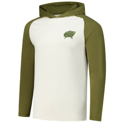 Columbus Blue Jackets Antigua Intrepid Sand Raglan Long Sleeve Hoodie T-Shirt Cream/Olive