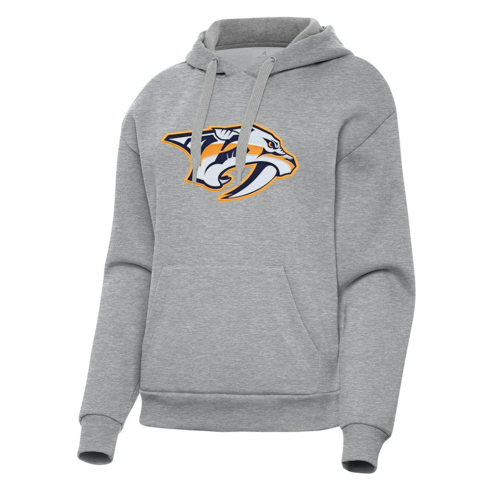 Nashville Predators Antigua Women's Victory Pullover Hoodie Heather Gray