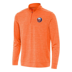 New York Islanders Antigua Bright Quarter-Zip Top Heather Orange