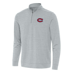 Montreal Canadiens Antigua Bright Quarter-Zip Top Heather Gray