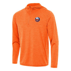 New York Islanders Antigua Tidy Quarter-Zip Hoodie Heather Orange