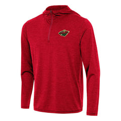 Minnesota Wild Antigua Tidy Quarter-Zip Hoodie Heather Red