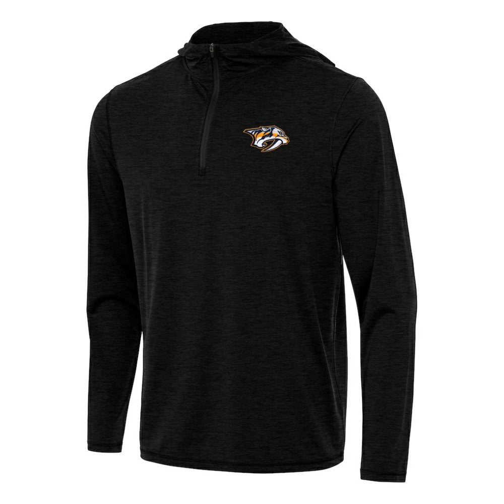 Nashville Predators Antigua Tidy Quarter-Zip Hoodie Heather Black