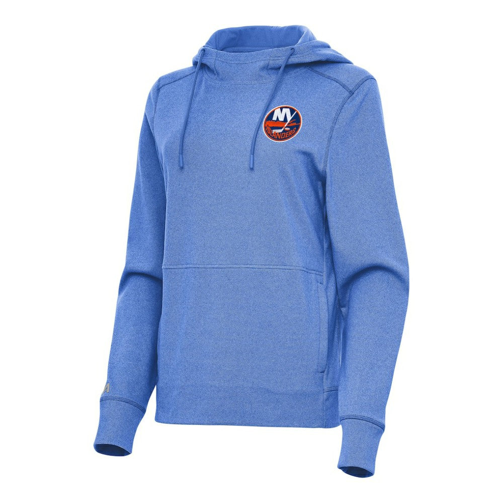 New York Islanders Antigua Women's Justice Pullover Hoodie Heather Royal