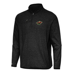 Minnesota Wild Antigua Certain Quarter-Zip Tri-Blend Sweatshirt Heather Black