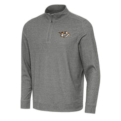 Nashville Predators Antigua Subtle Quarter-Zip Sweatshirt Heather Black