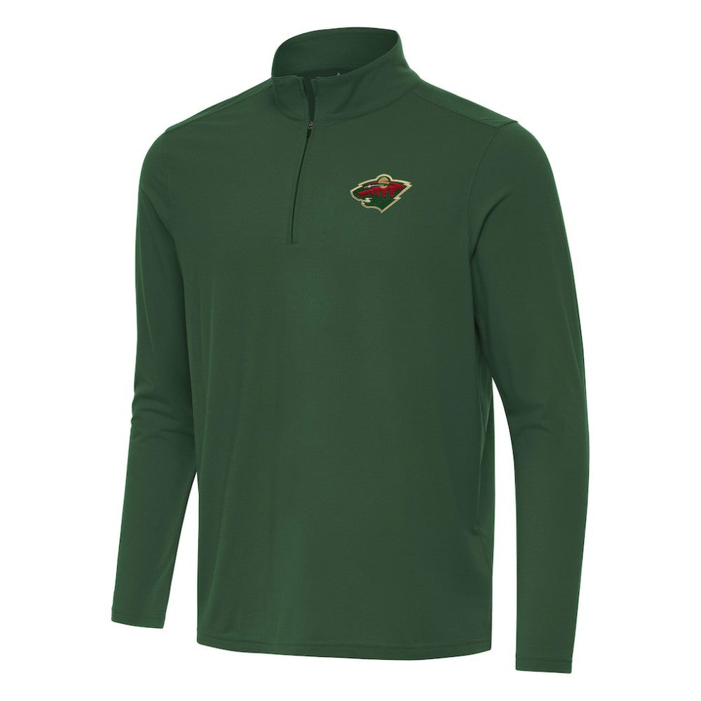 Minnesota Wild Antigua Intent Quarter-Zip Top Hunter Green