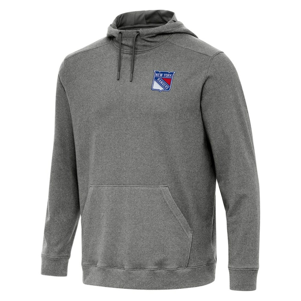 New York Rangers Antigua Cloud Pullover Hoodie Heather Black