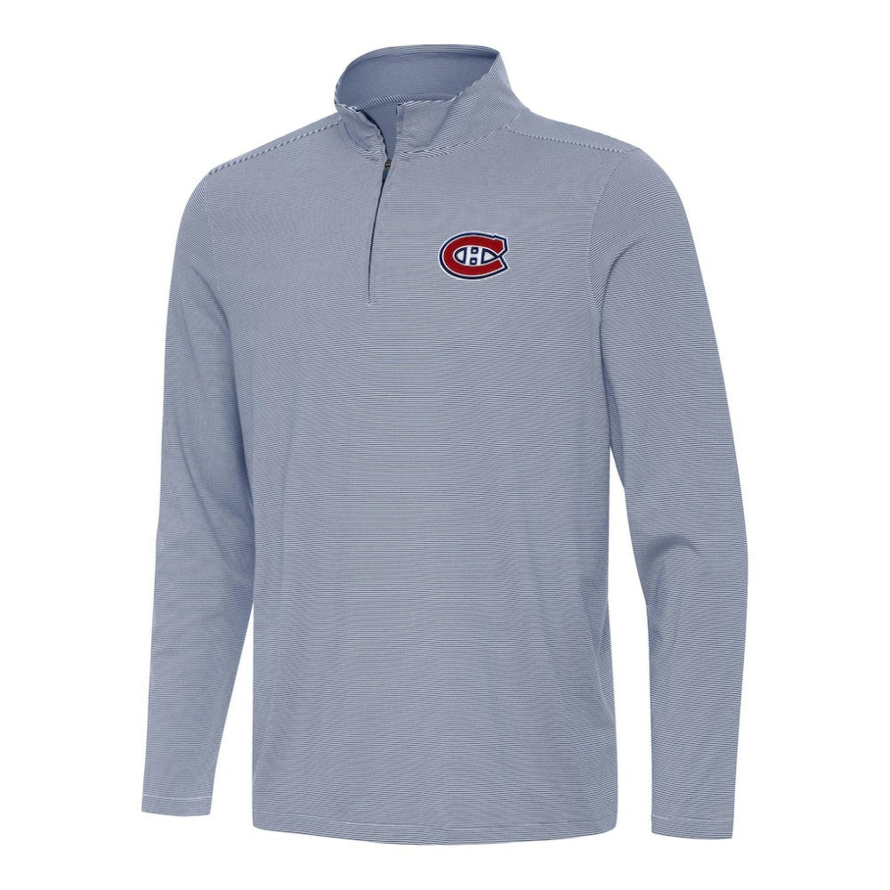 Montreal Canadiens Antigua Twine Quarter-Zip Top Navy