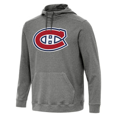 Montreal Canadiens Antigua Cloud Pullover Hoodie Heather Black