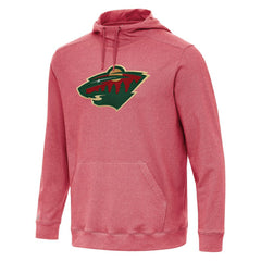 Minnesota Wild Antigua Cloud Pullover Hoodie Heather Red
