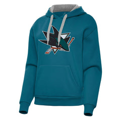 San Jose Sharks Antigua Women's Victory Pullover Hoodie Teal