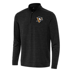 Pittsburgh Penguins Antigua Bright Quarter-Zip Top Heather Black