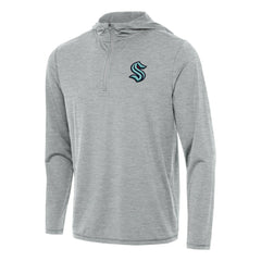 Seattle Kraken Antigua Tidy Quarter-Zip Hoodie Heather Gray