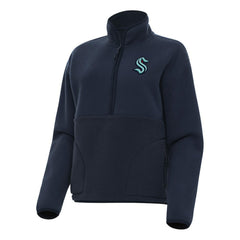Seattle Kraken Antigua Women's Figure Half-Zip Pullover Sweatshirt Navy