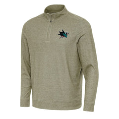 San Jose Sharks Antigua Subtle Quarter-Zip Sweatshirt Olive