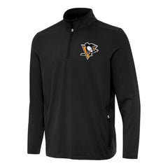 Pittsburgh Penguins Antigua Perilous Quarter-Zip Sweatshirt Black