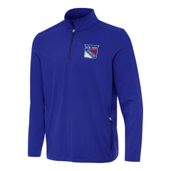 New York Rangers Antigua Perilous Quarter-Zip Sweatshirt Royal