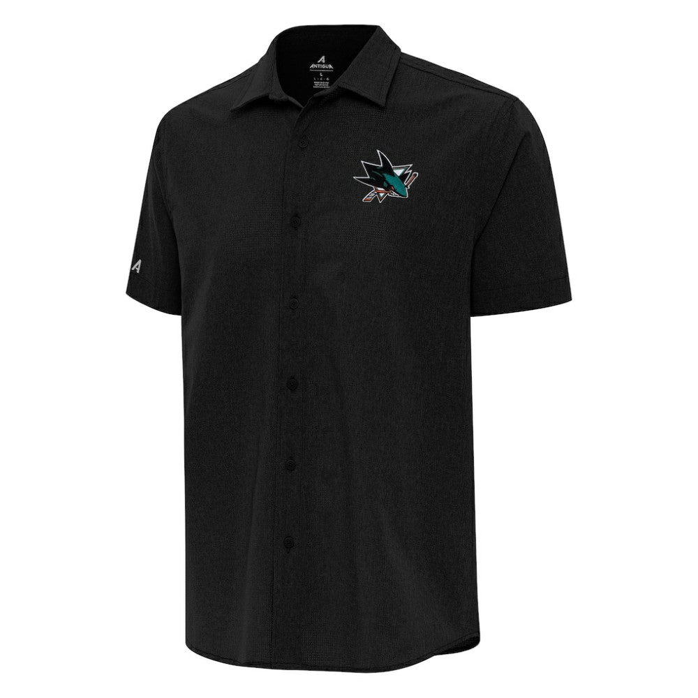 San Jose Sharks Antigua Activate Woven Short Sleeve Button-Up Shirt Black