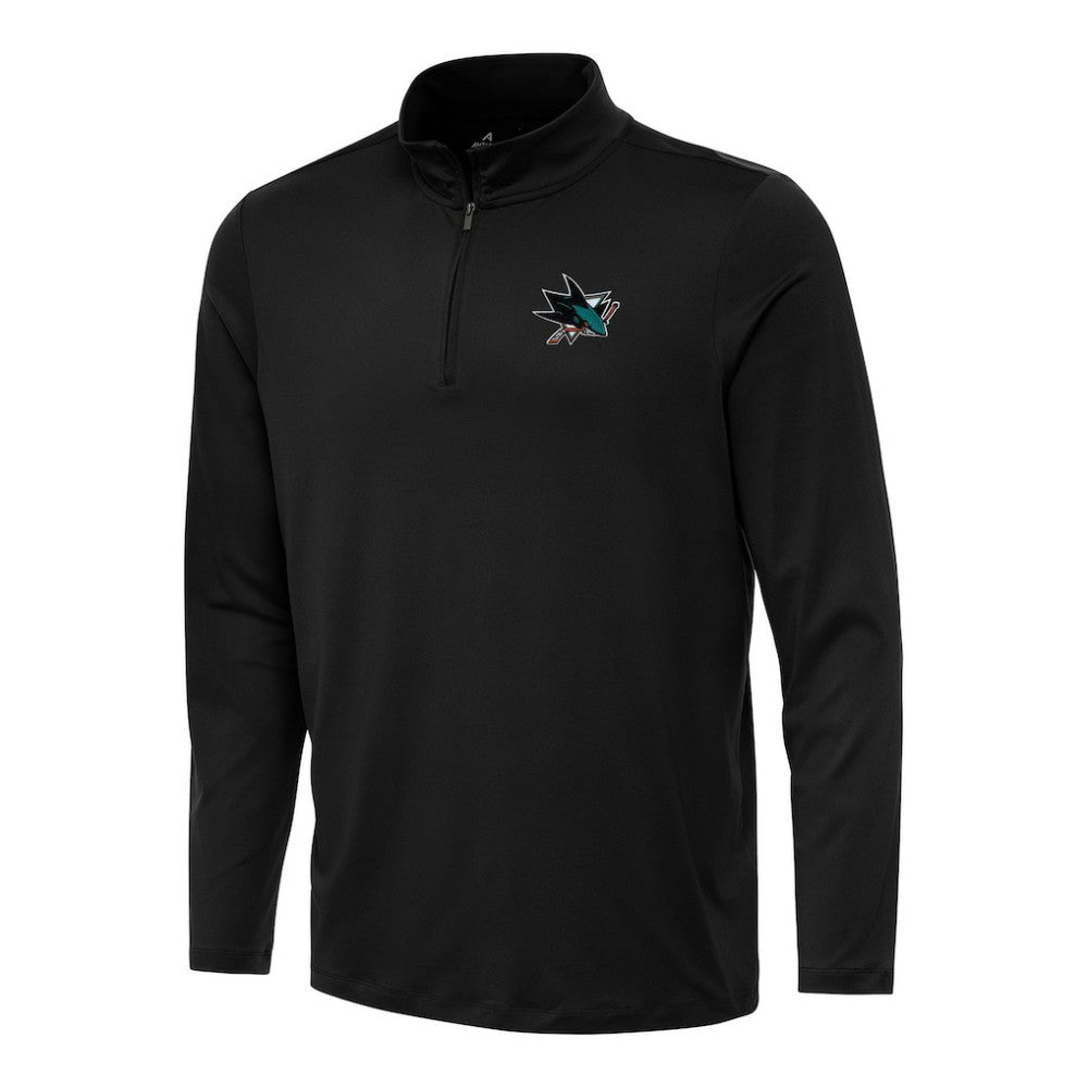 San Jose Sharks Antigua Reprocess Quarter-Zip Top Black