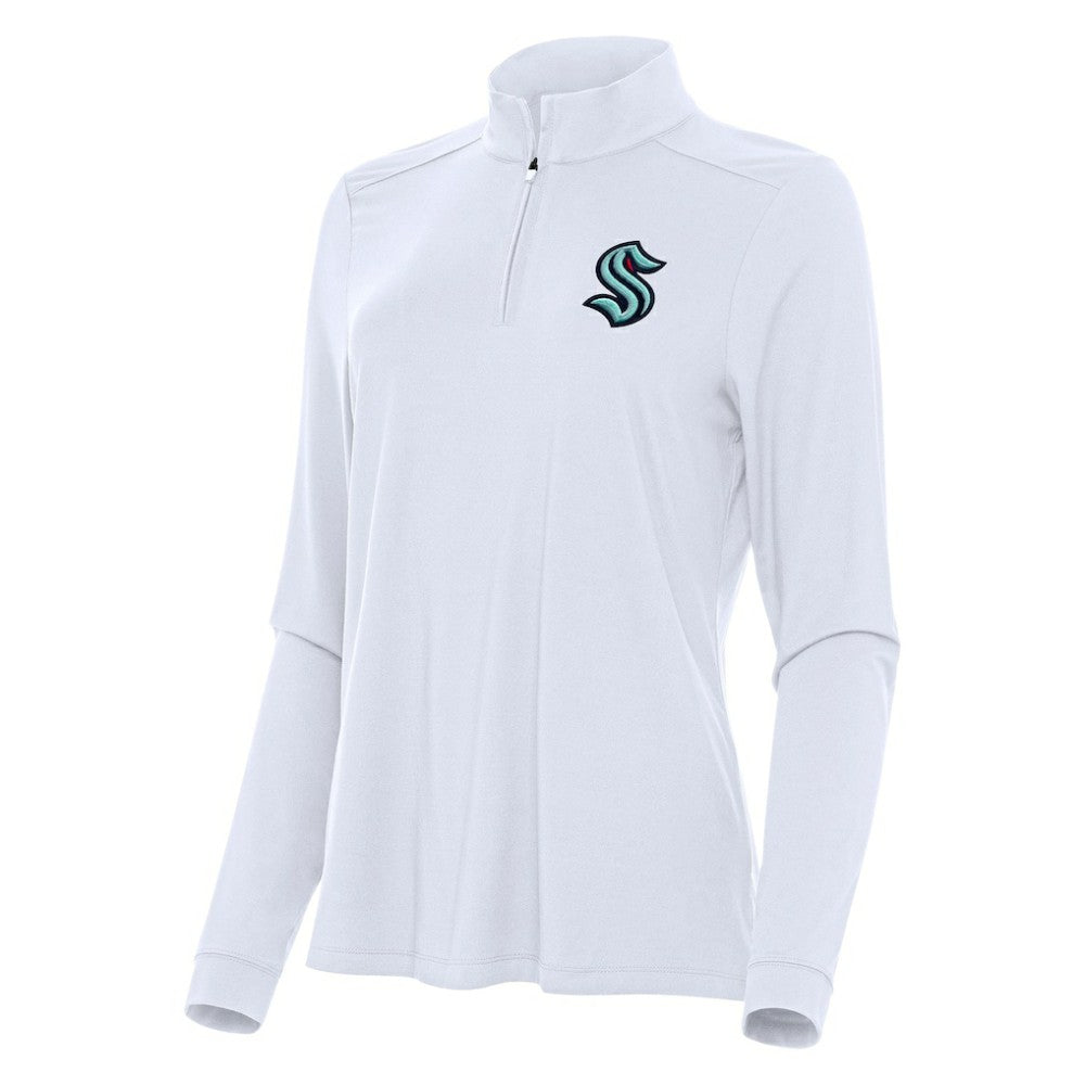 Seattle Kraken Antigua Women's Intent Quarter-Zip Top White