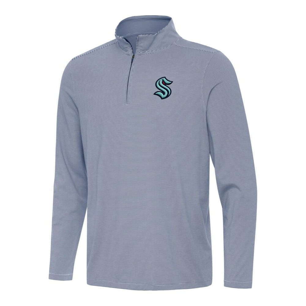 Seattle Kraken Antigua Twine Quarter-Zip Top Navy