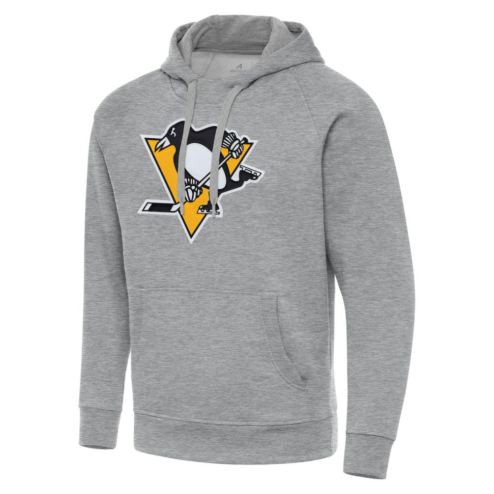 Pittsburgh Penguins Antigua Big & Tall Victory Pullover Hoodie Heather Gray