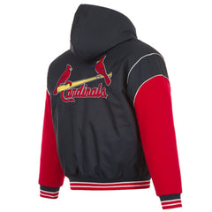 St. Louis Cardinals JH Design Youth Reversible Fleece Full-Snap Hoodie Jacket - Black