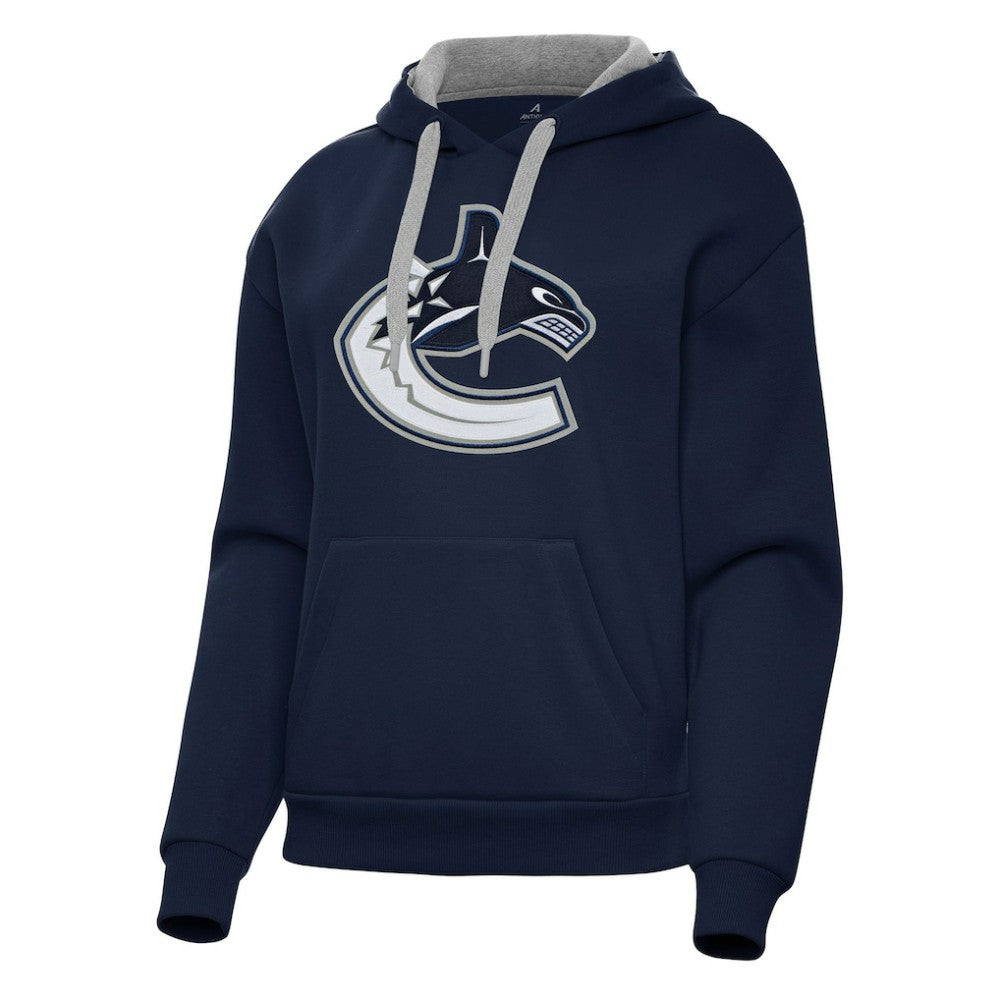 Vancouver Canucks Antigua Women's Victory Pullover Hoodie Navy