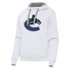 Vancouver Canucks Antigua Women's Victory Pullover Hoodie White