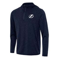 Tampa Bay Lightning Antigua Tidy Quarter-Zip Hoodie Heather Navy