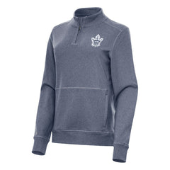 Toronto Maple Leafs Antigua Women's Crush Quarter-Zip Fleece Sweatshirt Heather Navy