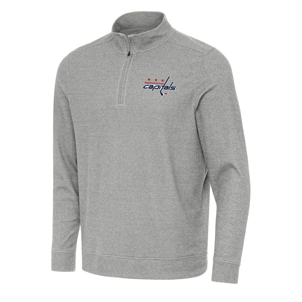 Washington Capitals Antigua Subtle Quarter-Zip Sweatshirt Heather Gray