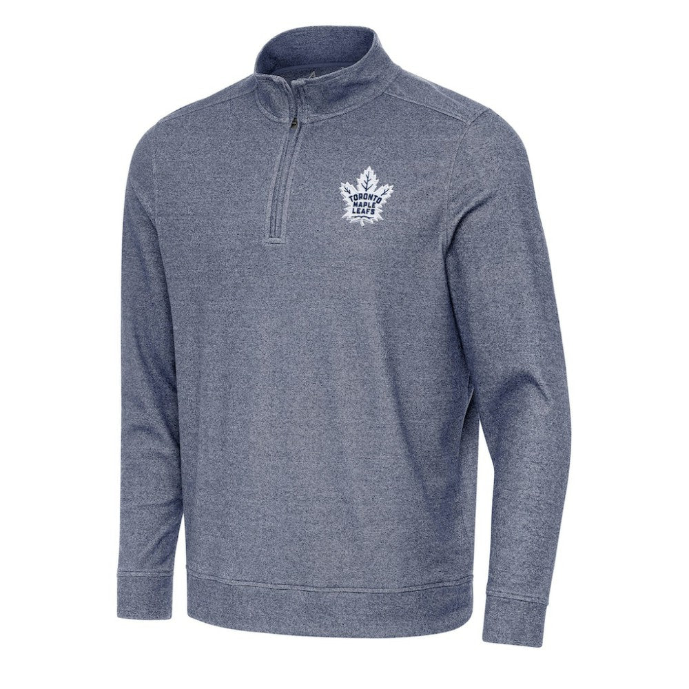 Toronto Maple Leafs Antigua Subtle Quarter-Zip Sweatshirt Heather Navy