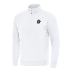 Toronto Maple Leafs Antigua Victory Quarter-Zip Mock Sweatshirt White