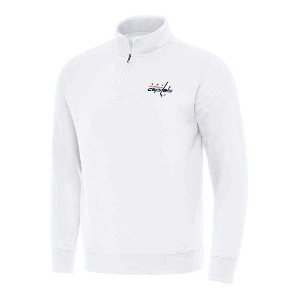 Washington Capitals Antigua Victory Quarter-Zip Mock Sweatshirt White