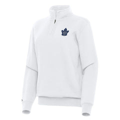 Toronto Maple Leafs Antigua Women's Victory Quarter-Zip Sweatshirt White