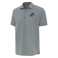 Tampa Bay Lightning Antigua Activate Woven Short Sleeve Button-Up Shirt Gray