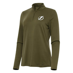Tampa Bay Lightning Antigua Women's Reprocess Quarter-Zip Top Olive