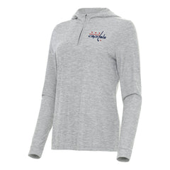 Washington Capitals Antigua Women's Daybreak Quarter-Zip Hoodie Heather Gray