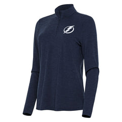 Tampa Bay Lightning Antigua Women's Bright Quarter-Zip Top Heather Navy