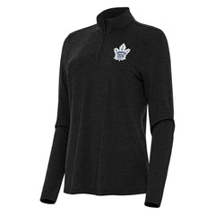 Toronto Maple Leafs Antigua Women's Bright Quarter-Zip Top Heather Black