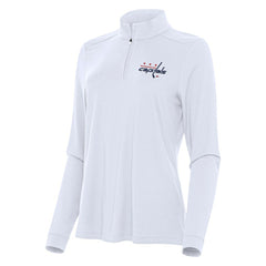 Washington Capitals Antigua Women's Intent Quarter-Zip Top White